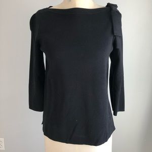 Ann Taylor boat neck top with bow detail